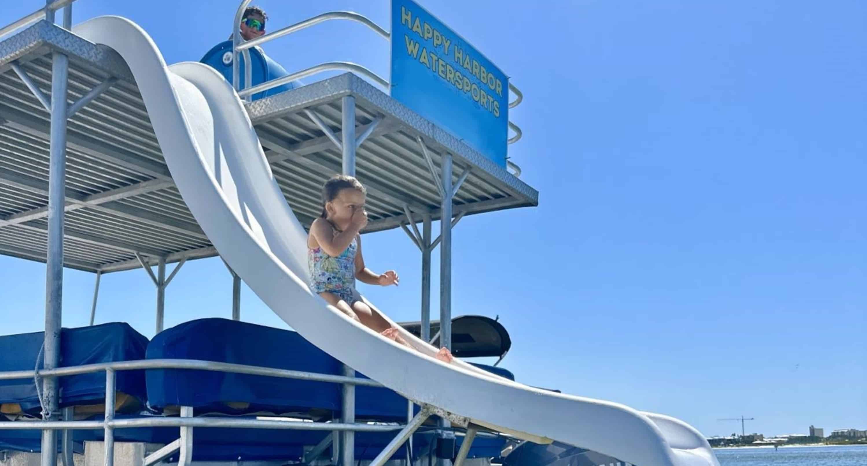 Orange-Beach-24-Foot-Double-Deck-Pontoon-With-Slide-And-115HP