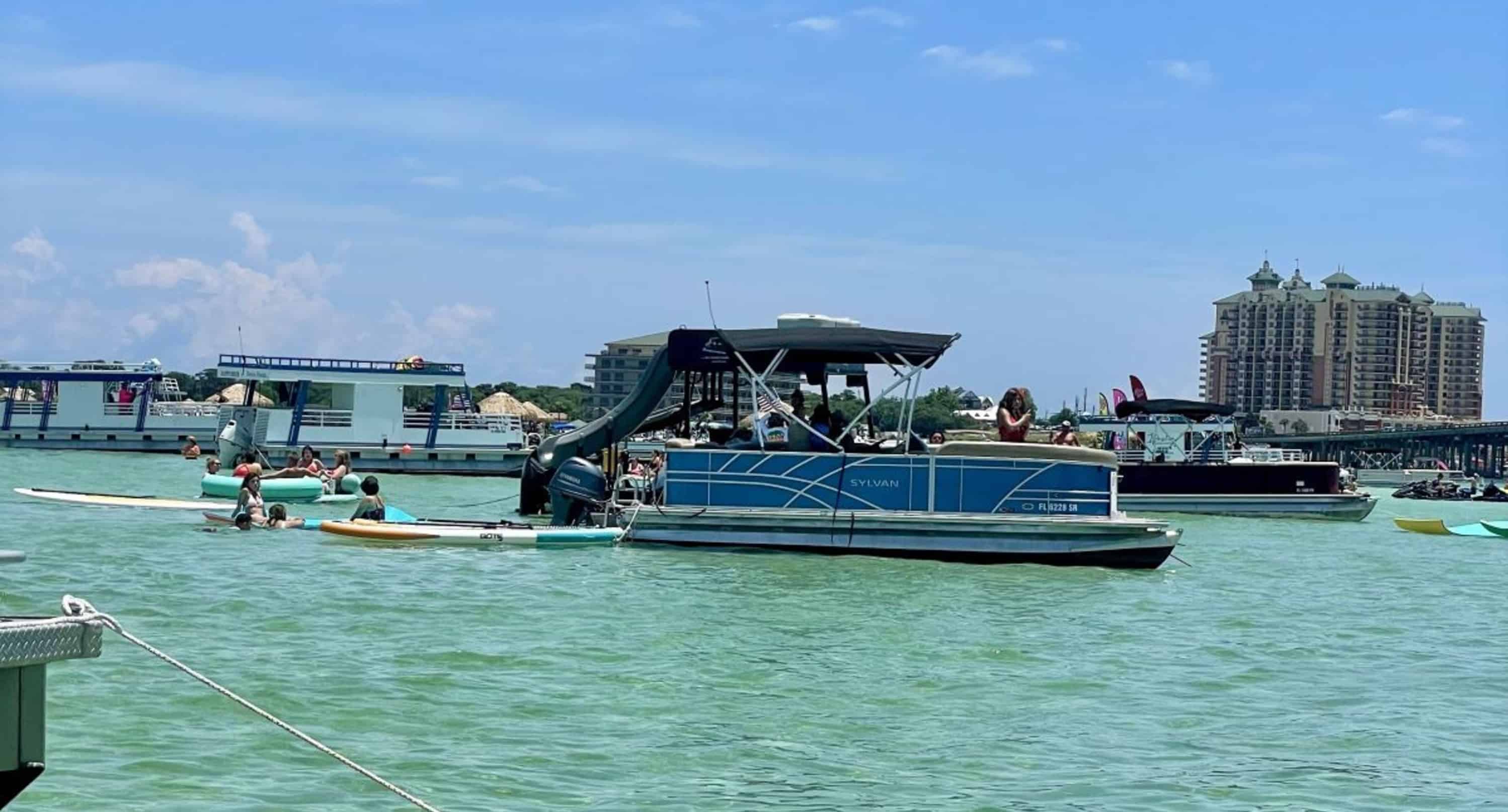 Fort-Walton-Beach-Private-Pontoon-Charter-with-Paddleboards