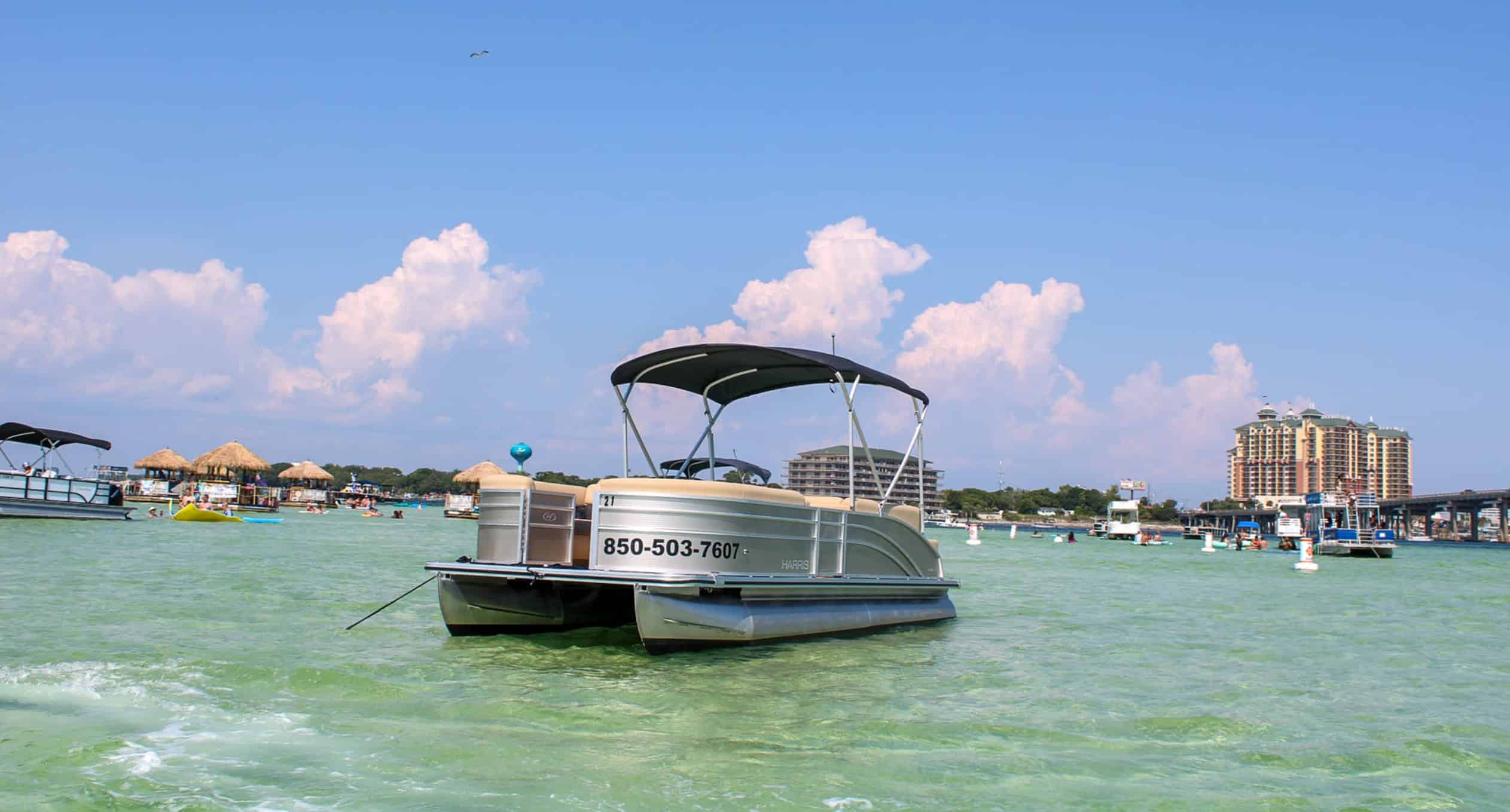 Fort-Walton-Beach-10-Passenger-Crab-Island-Pontoon-Rental