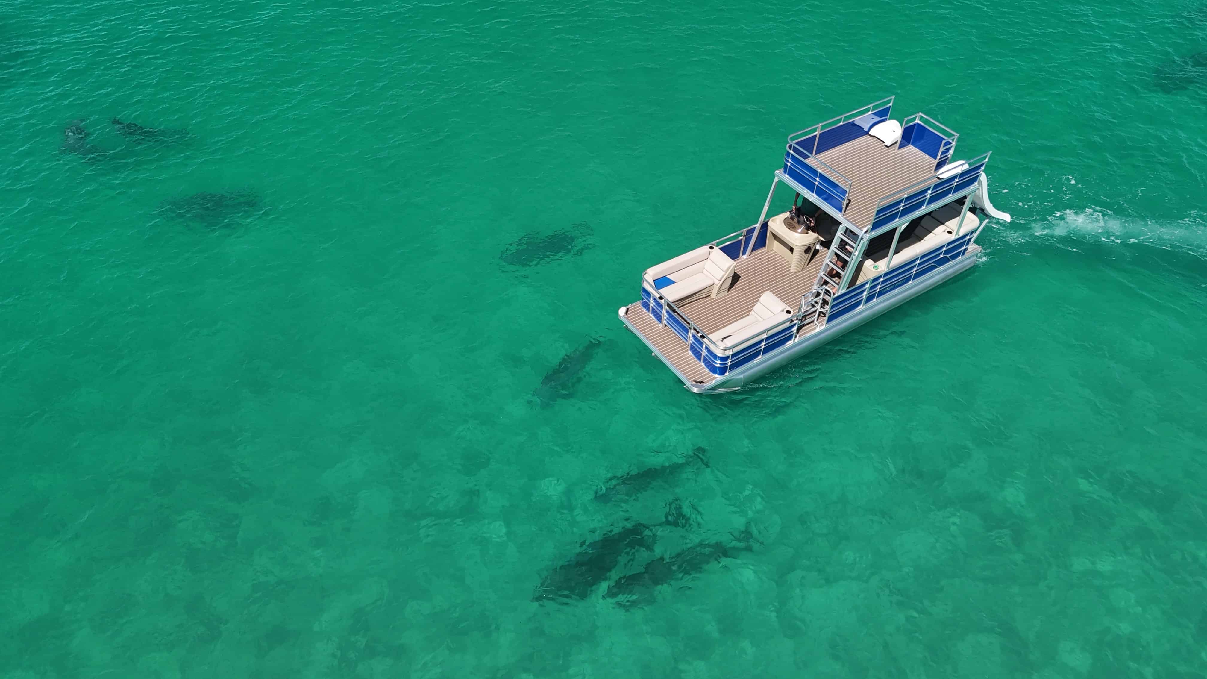 Panama-City-Beach-Double-Decker-Pontoon-Boat-with-a-Slide