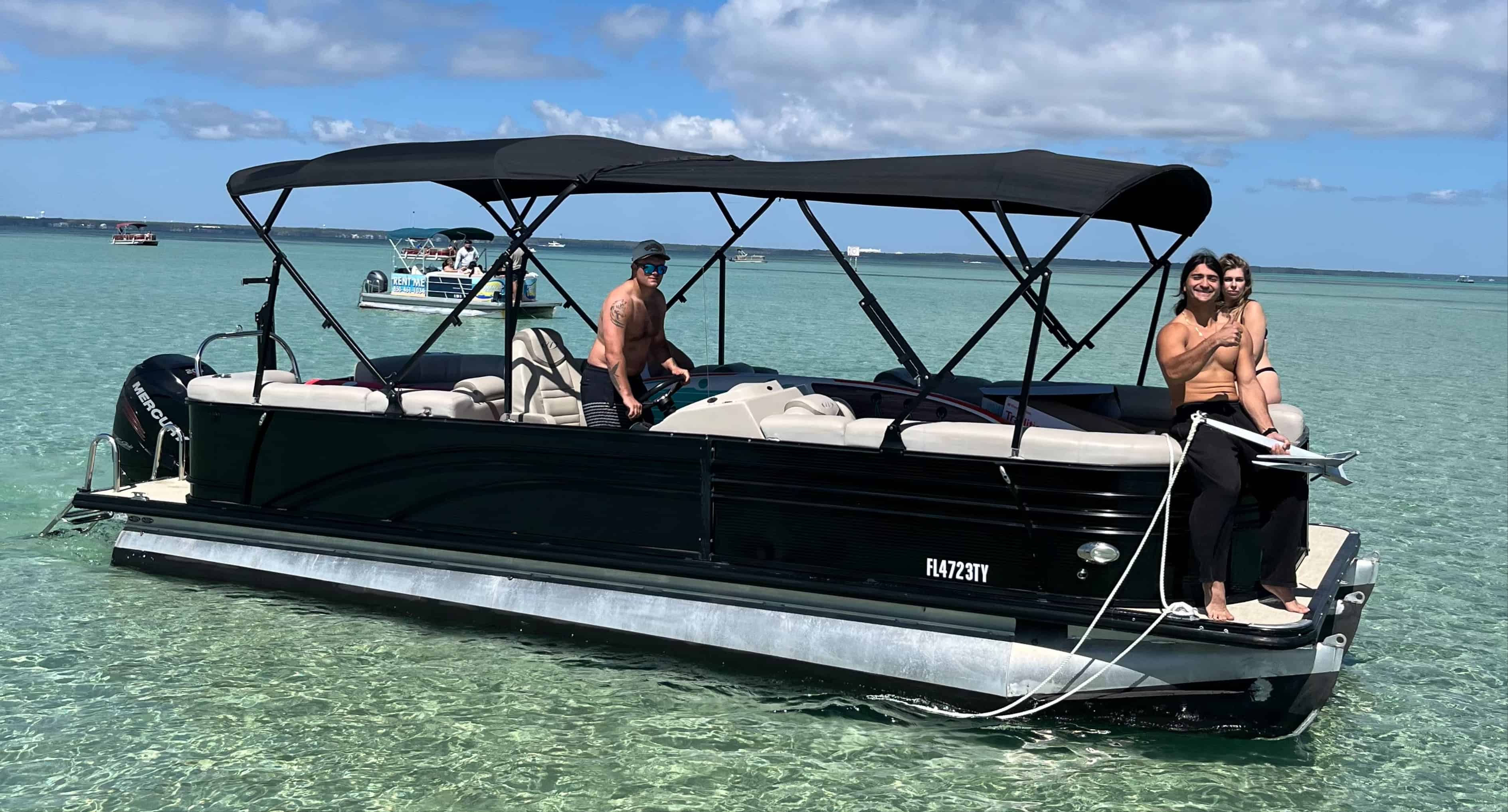 Fort-Walton-Beach-Harris-Sunliner-240-Quad-Lounge-Pontoon-Charter-with-Captain