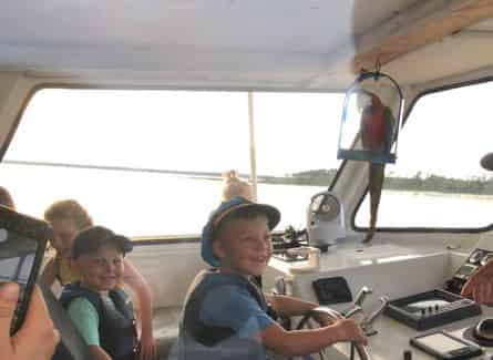 All of our kids were having a blast, there were a whole bunch of seagulls that started following the boat