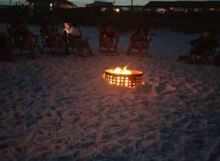 Chill Night by a Huge Bonfire on the Beach